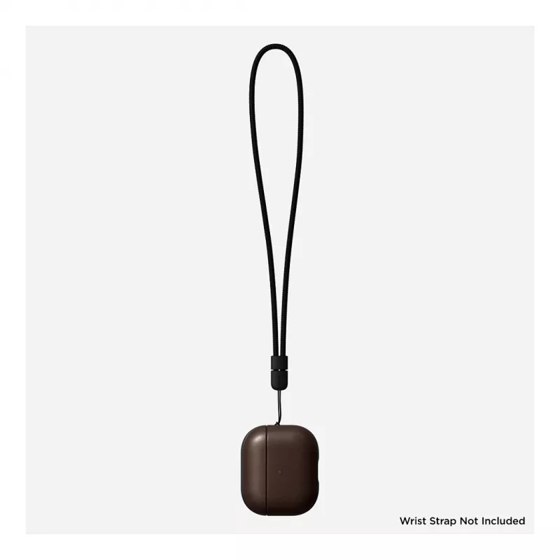 Ādas AirPods futlāris Nomad V3 Rustic Brown — aizsargājošs ādas pārvalks AirPods uzlādes futlārim