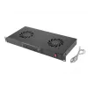 Ventilatora panelis LANBERG AK-1502-B, 1U statnē, 2 ventilatori, 230V, 38W, 483×44,5×192 mm, melns