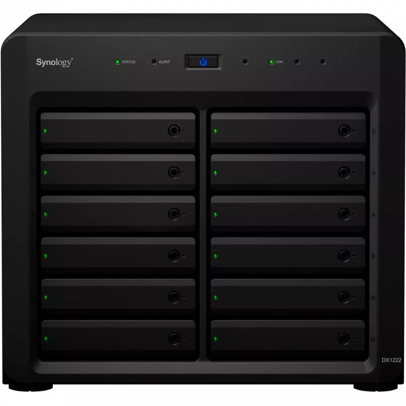 HDD/SSD korpuss Synology DX1222 12 diski 192 TB melns