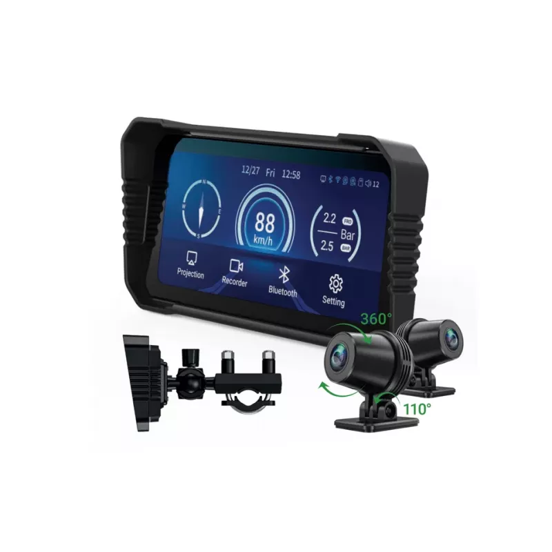 Motocikla kamera Navitel MS850 DUAL — divu kanālu motociklu reģistrators ar Wi‑Fi