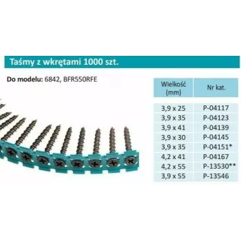 Makita F-30913 lentes skrūves smalkas 3,9x25mm