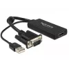 Kabelis DeLOCK 0,25 m VGA+USB2.0-A/HDMI