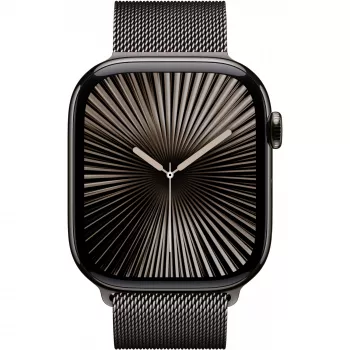 Apple Watch Series 10 GPS + Cellular 46mm Slate Titanium Case ar Slate Milanese Siksniņu - M/L (MWYW3QF/A)