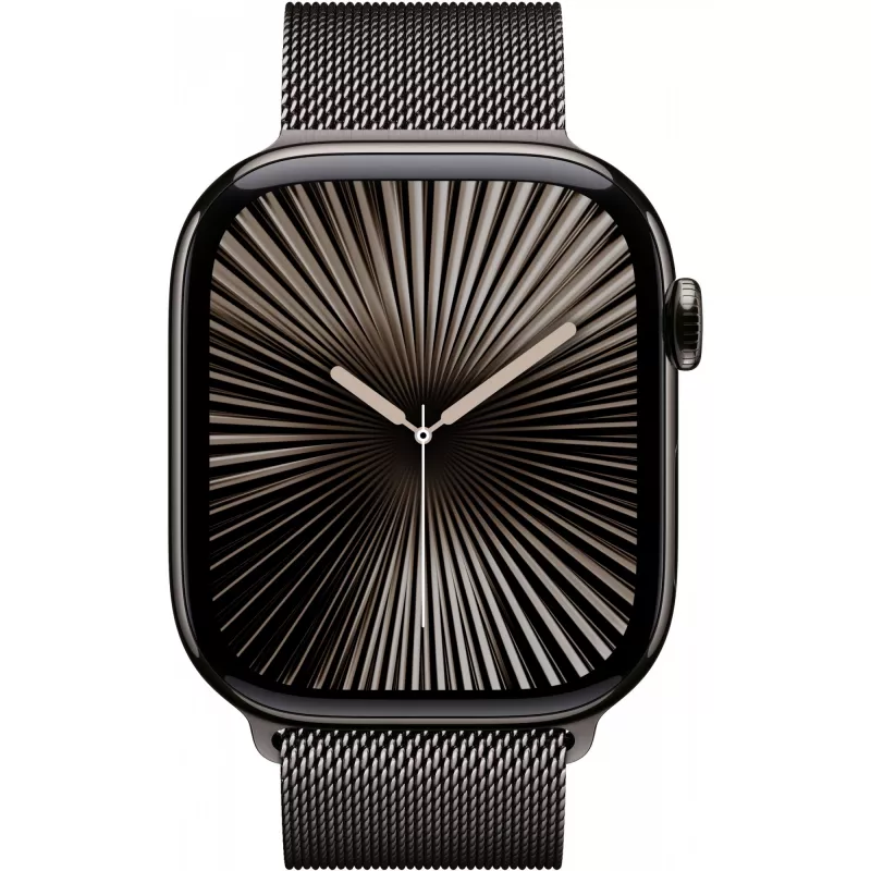 Apple Watch Series 10 GPS + Cellular 46mm Slate Titanium Case ar Slate Milanese Siksniņu - M/L (MWYW3QF/A)