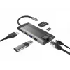 NATEC Fowler Plus USB Type-C Melns pelēka MicroSD SD Hub