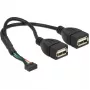 USB kabelis DeLOCK 84933 USB 2.0 0,2 m 2 x USB A melns
