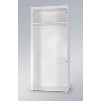Drēbju skapis cama meble SAMBA balts/melns spīdīgs, 900×550×2030 mm, 1 plaukts