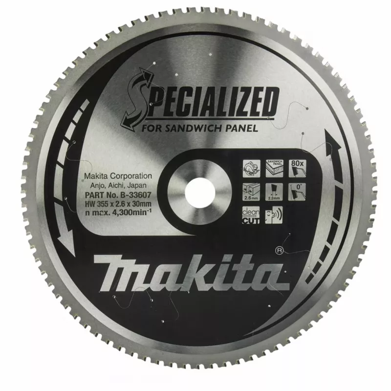 MAKITA RIPZĀĢA ASMENS 355x30x80Z SPECIĀLAI SANDVIČPANEĻIEM