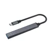 USB 3.0 4-portu saskarnes centrmezgls SAVIO AK-71 ar USB-C resursdatora pieslēgvietu, 5000 Mbit/s, 2 gadu garantija