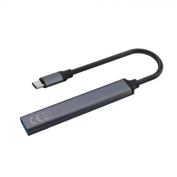 USB 3.0 4-portu saskarnes centrmezgls SAVIO AK-71 ar USB-C resursdatora pieslēgvietu, 5000 Mbit/s, 2 gadu garantija