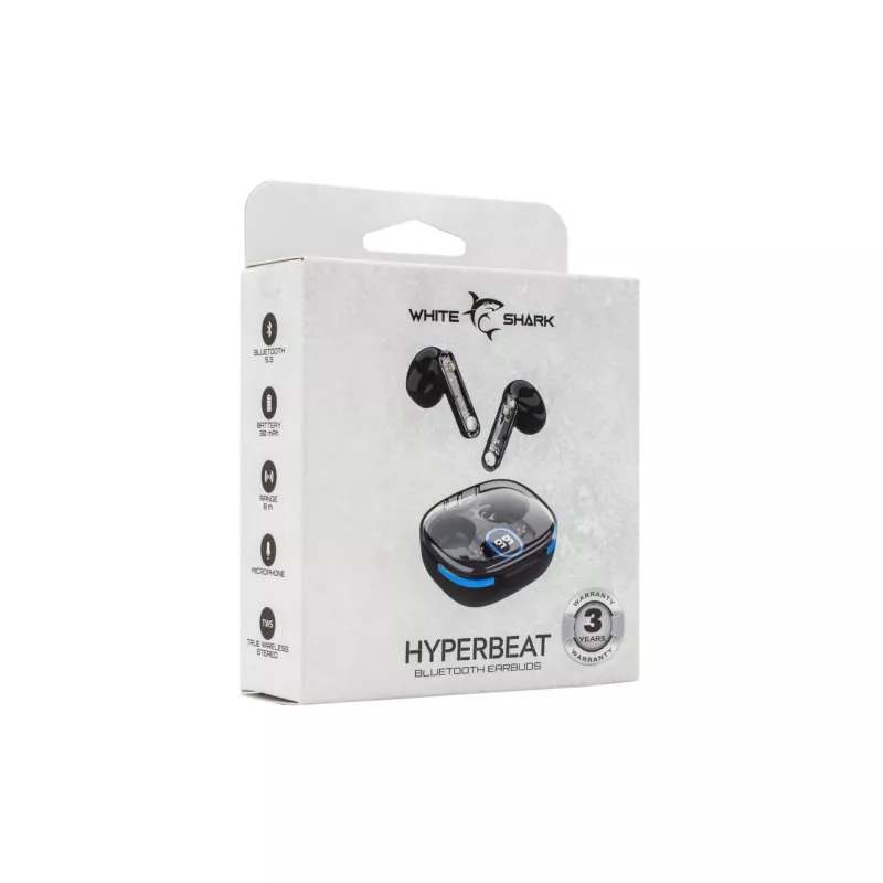 Austiņas White Shark GEB-TWS37 HyperBeat Melns