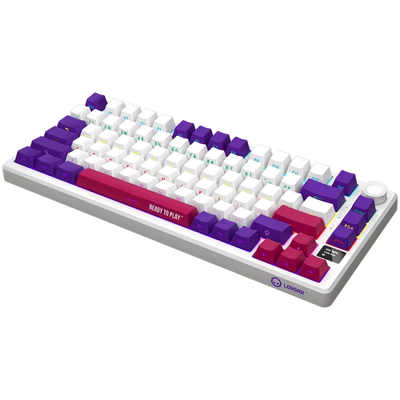 LORGAR KBP7075W, bezvadu 75% mehāniskā spēļu tastatūra Pro, balta, EN izkārtojums