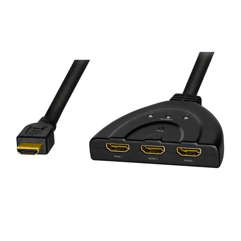 LogiLink - Video/Audio dalītājs/pārslēdzējs - 3 x HDMI - galddatoriem