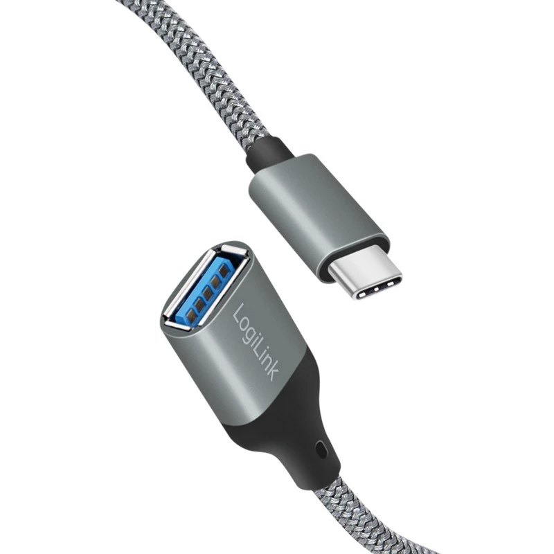 LogiLink USB 3.2 Gen1 Type-C adapteris C/M uz USB-A/S OTG alumīnija 0,15 m