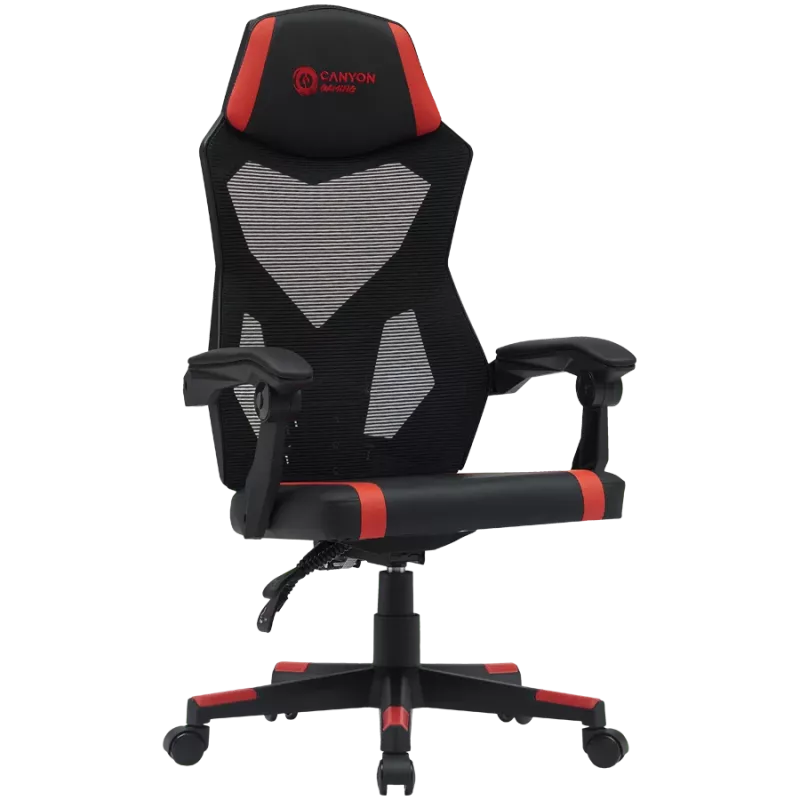 Canyon MCH01 - Flow - ergonomisks spēļu krēsls - melns un sarkans