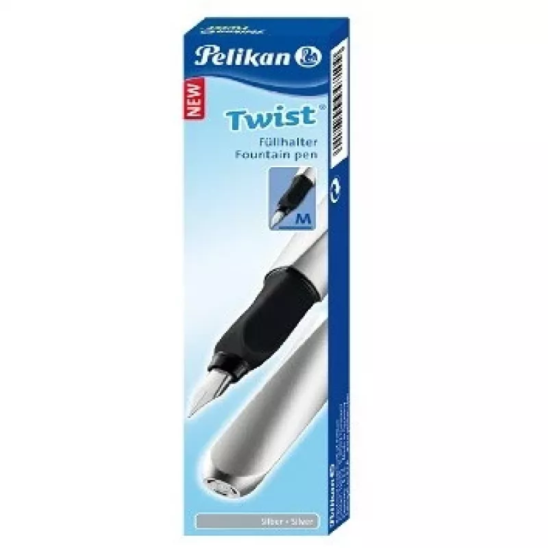 Pelikan 947101 tintes pildspalva ar iebūvētu uzpildes sistēmu, sudraba krāsā