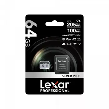 MicroSD karte Lexar 64GB UHS-I Class 3 SILVER PLUS