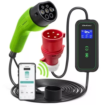 Electric car charger QOLTEC 52478 11 kW Type 2 plug 5 m kabelis