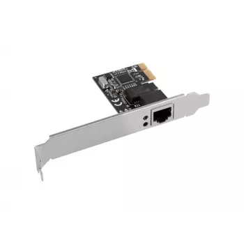 Iekšējā Ethernet tīkla karte LANBERG PCE-1GB-201, PCI Express, 1× RJ-45 Gigabit (1000 Mbit/s), melna
