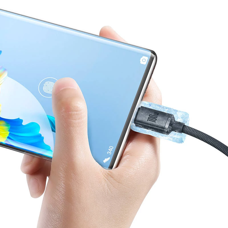 Baseus Crystal Shine kabelis USB uz USB-C, 100W, 2m (melns)