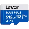 MicroSDXC atmiņas karte Lexar BLUE PLUS 512 GB, UHS‑I, lasīšanas ātrums 170 MB/s, U3/V30