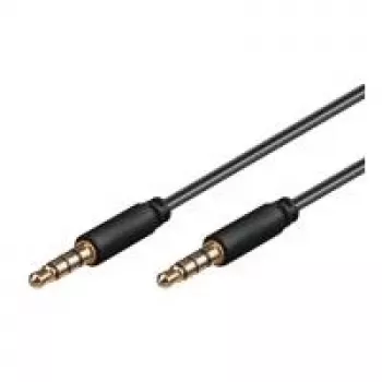 Wentronic Goobay 3,5 mm ligzdas savienojuma kabelis, melns, 3 m — 3,5 mm spraudnis (4 kontaktu, stereo) > 3,5 mm spraudnis (4 kontaktu, stereo) (63832)