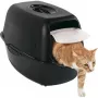 Slēgta kaķu tualete Rotho Bailey Cat melna 560×400×390 mm, oglekļa filtrs, durvju aizbīdnis, rokturis