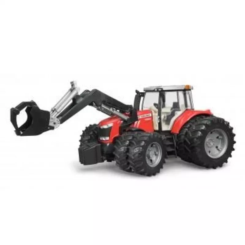 Rotaļu traktors BRUDER Massey Ferguson 7624 ar priekšējo iekrāvēju, sarkans, bērniem no 3 gadu vecuma
