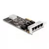 DeLOCK PCI Express x4 karte 4 x RJ45 Gigabit LAN RTL8111 - PCIe - RJ-45 - PCIe 2.0 - Sudrabs - PC - Windows 10 - Windows 11 - Windows 8.1 (88618)