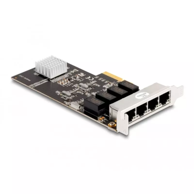 DeLOCK PCI Express x4 karte 4 x RJ45 Gigabit LAN RTL8111 - PCIe - RJ-45 - PCIe 2.0 - Sudrabs - PC - Windows 10 - Windows 11 - Windows 8.1 (88618)