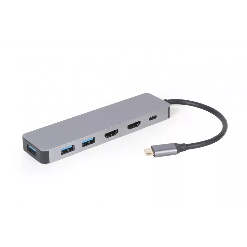Gembird A-CM-COMBO3-03 USB Type-C 3-in-1 daudzportu adapteris (Hub + HDMI + PD)