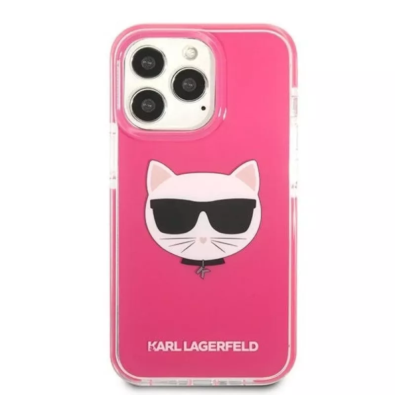 Karl Lagerfeld KLHCP13XTPECPI Iphone 13 Pro Max 6.7 ciets maciņš fuksijas krāsā/FUSCHIA Choupette Head