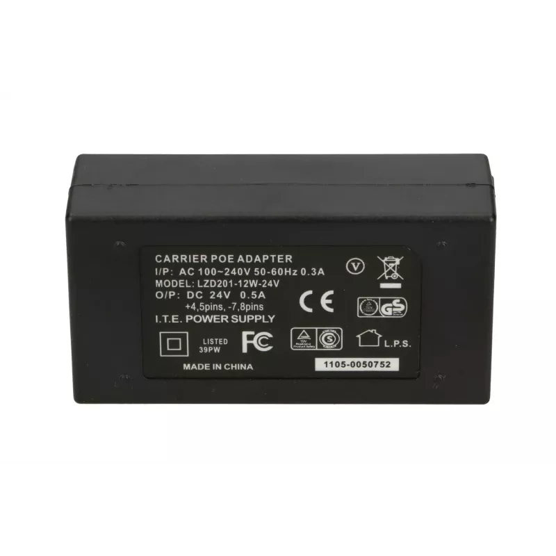 Extralink PoE barošanas bloks POE-24-12W 24V 0.5A 12W maiņstrāvas kabelis iekļauts