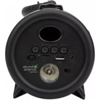 Manhattan London Bluetooth skaļrunis, pienācīga skaņas jauda (3W), 3 stundu atskaņošanas laiks, FM radio, diapazons 10m, microSD karšu lasītājs (32GB), 3,5 mm Aux savienotājs, iekļauts USB-A uzlādes kabelis, 1200mAh baterija, Bluetooth v5, trīs gadu garantija