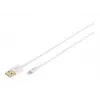 DIGITUS - Lightning kabelis - Lightning (vīr.) uz USB (vīr.) - 1,0 m - dubultā izolācija - balts - veidots - Apple iPad/iPhone/iPod (Lightning) (DB-600106-010-W)