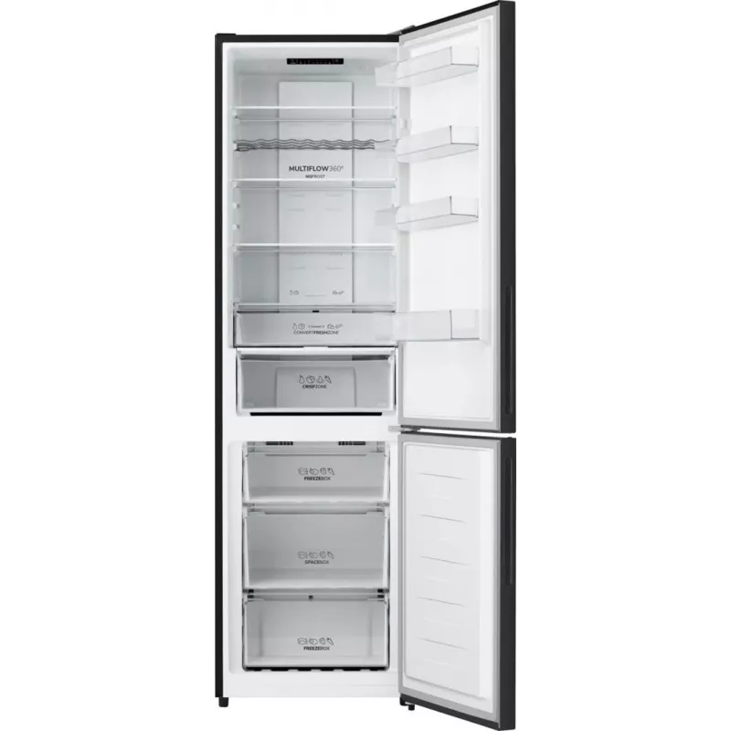 Ledusskapis ar saldētavu Gorenje NRK620EABG4, brīvstāvoša apakšējā saldētava, 336 l kopējais tilpums, 2004 mm augstums, A+ enerģija