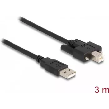 DeLOCK kabelis USB 2.0 Type-A vīr. uz Type-B vīr. ar skrūvēm 3 m