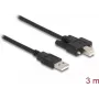 DeLOCK kabelis USB 2.0 Type-A vīr. uz Type-B vīr. ar skrūvēm 3 m
