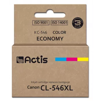 Actis KC-546 tinte (Canon CL-546XL aizstājējs; Supreme; 15 ml; 180 lapas; fuksīna, ciāna, dzeltena).