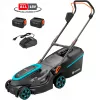 Akumulatora zāles pļāvējs PowerMax 37/36V P4A gatavs lietošanai komplekts, 36 V (2x18 V) (melns/pelēks, 2x litija jonu akumulators 4,0 Ah, POWER FOR ALL ALLIANCE)