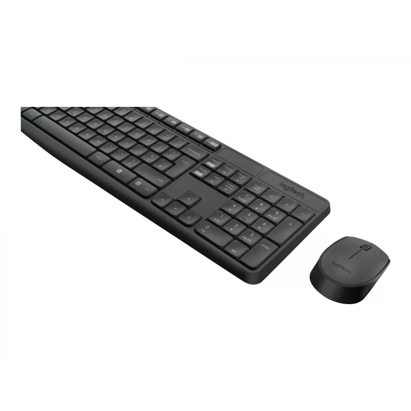 Logitech Keyboard MK235 bezvadu tastatūra+pele pelēka CZ