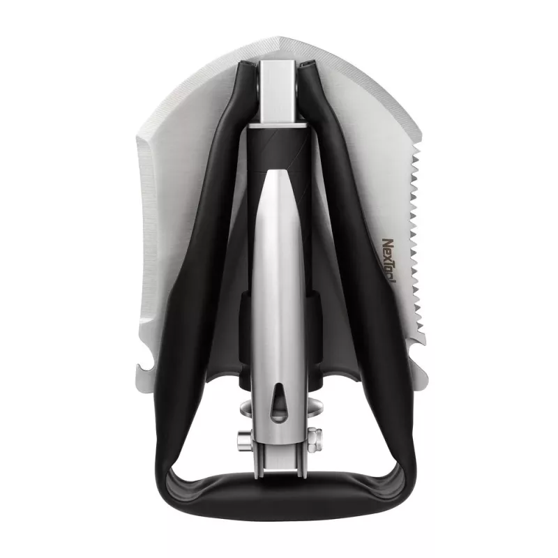Salokāma lāpstiņa Nextool NE20033 — kompakta daudzfunkciju mini lāpstiņa, salocītā garumā 20,6 cm, izvērstā 50,3 cm, svars 797 g, platums 128 mm