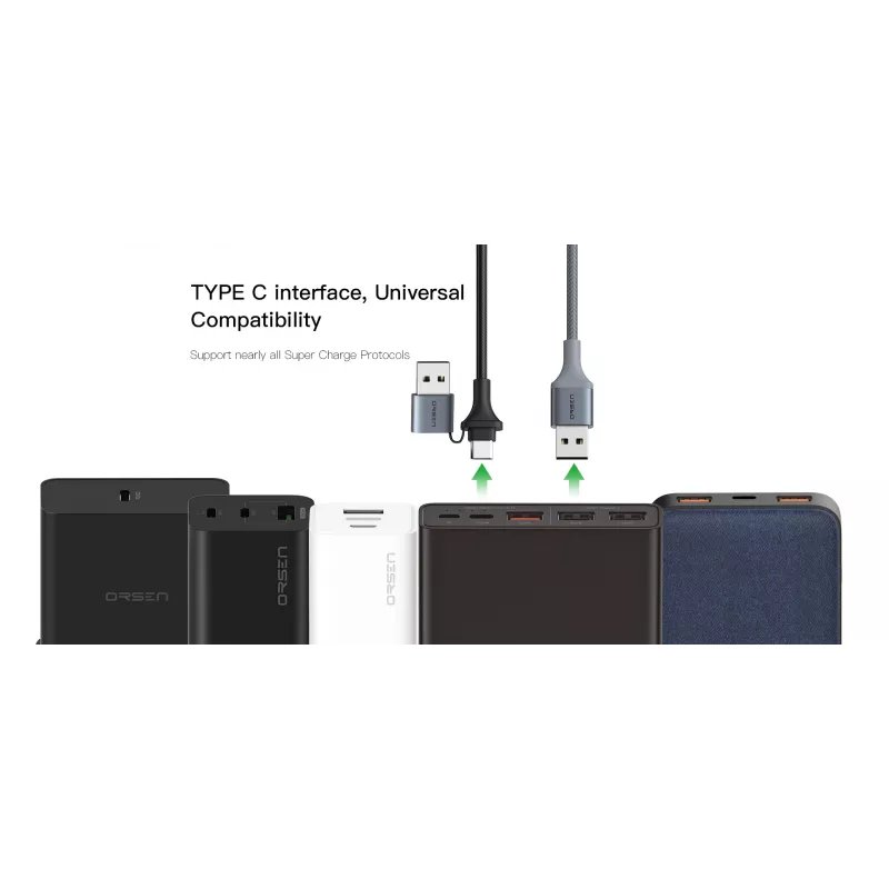 USB Type-C 2-in-1 kabelis Orsen S8, 5A, 1,5 m (ātrā uzlāde/dati)