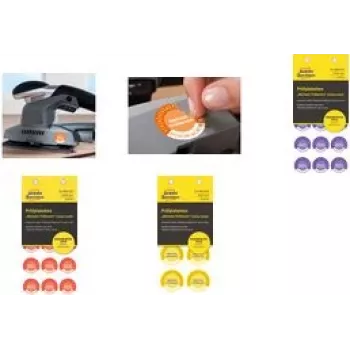 Pārbaudes uzlīmes AVERY 6989-2025, dzeltenas, 20 mm diametrs, ruļļu etiķetes