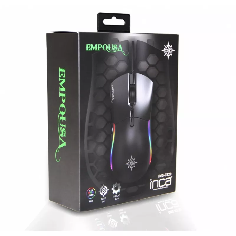 INCA Gaming Mouse IMG-GT20 10000 DPI. RGB. 7 pogas. USB. SW retail