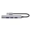 Unitek H1208A USB-A sadalītājs, 4 porti (1x USB-A 5 Gbps, 3x USB-A 2.0), alumīnijs, sudraba