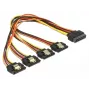 SATA kabelis DeLOCK 60157 0.3m SATA 15-pin 4 x SATA 15-pin Daudzkrāsu