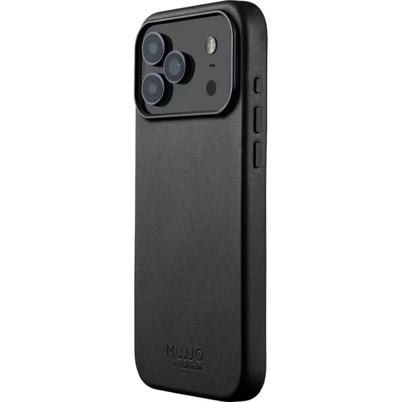 Mujjo Full Leather Case vāciņš priekš iPhone 17 Pro Max Melns