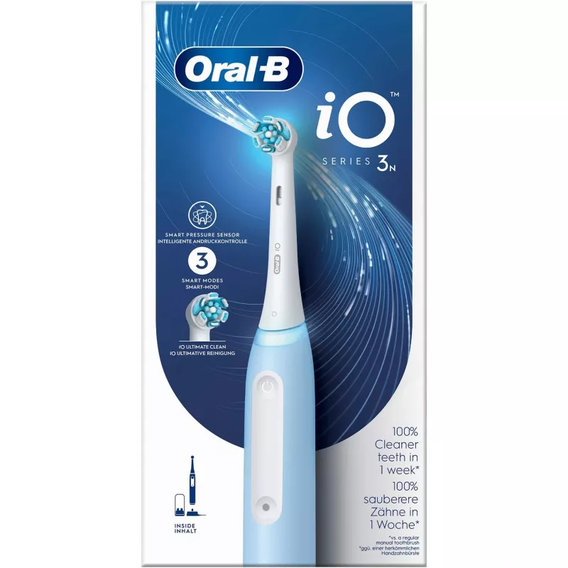 Oral-B Braun iO Series 3N Pieaugušo vibrējošā zobu birste Gaiši zila, Balta