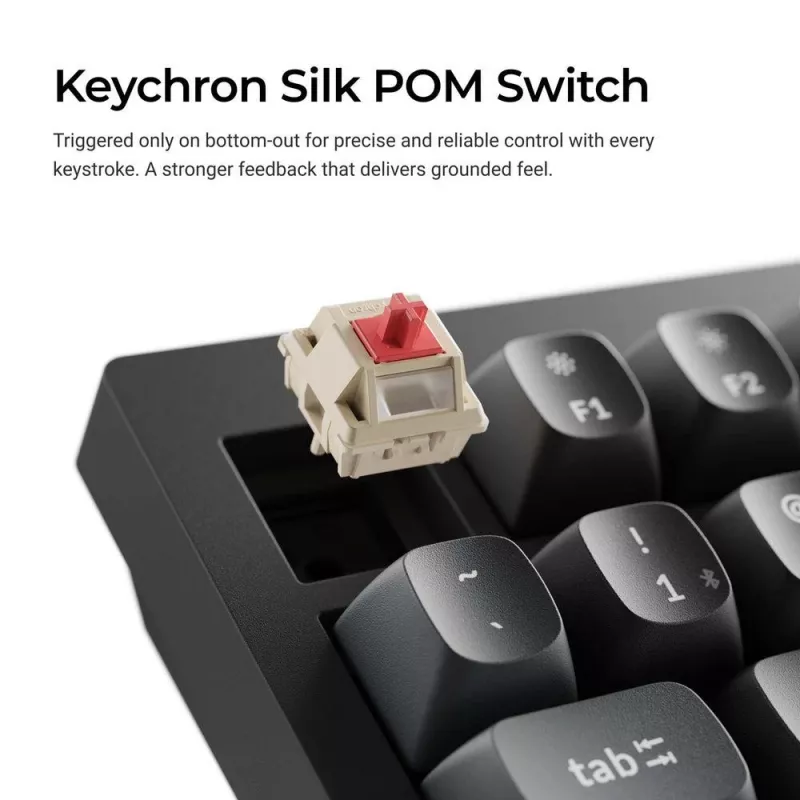 Mehāniskā 75% tastatūra Keychron V1 Ultra 8K — QWERTY, Bluetooth un vadu, RGB, melna